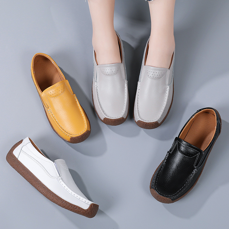 Streetwear Brand Luxury - Genuine Leather Women's Casual Shoes Leisure
