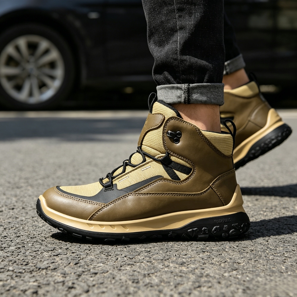 Streetwear Outdoor Brand - High Top Leather Shoes Men Luxury