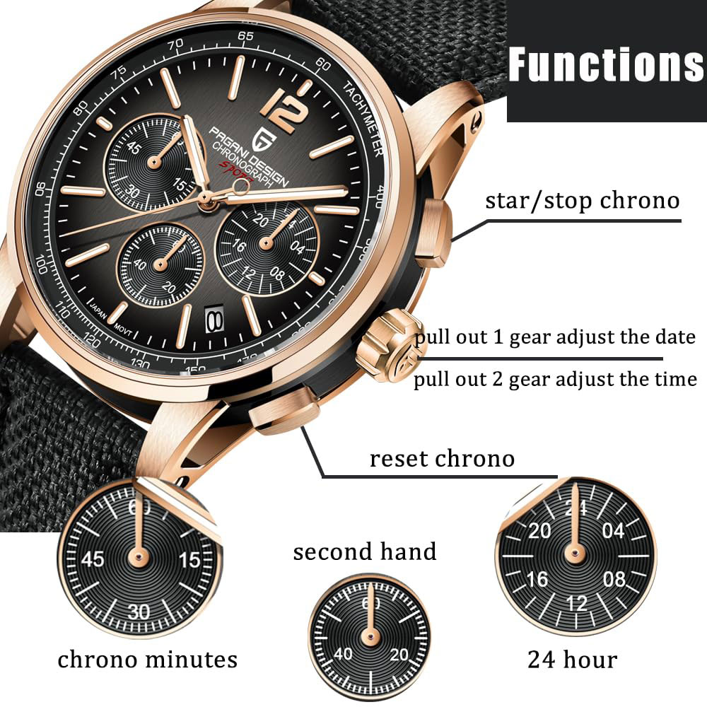 Streetwear Brand Luxury - PAGANI DESIGN New Mens Watch 41mm