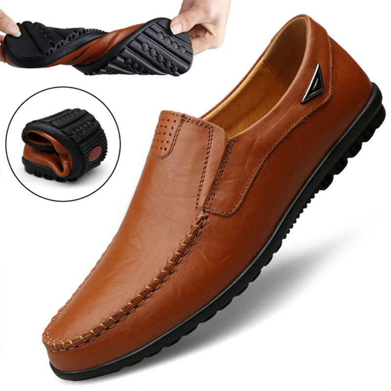 Streetwear Brand Luxury - Genuine Leather Men Casual Shoes Luxury
