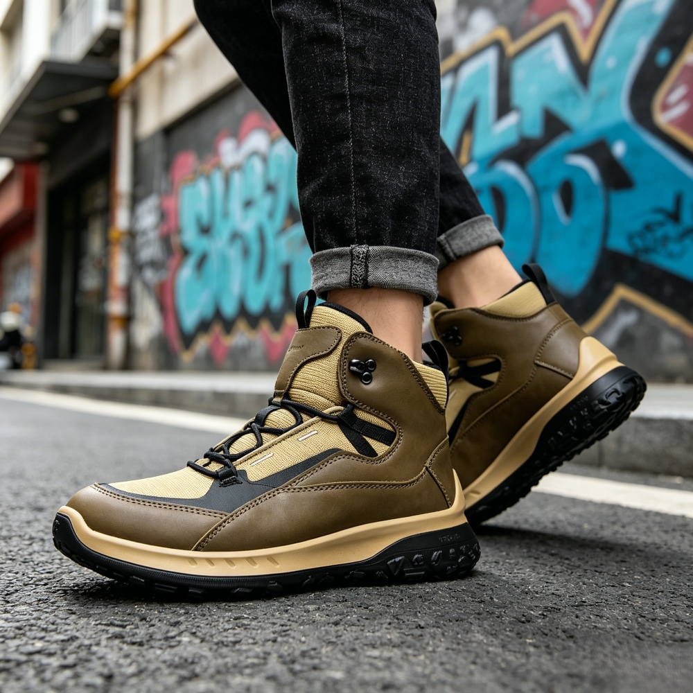 High Top Leather Shoes Men Lux - Streetwear Outdoor Brand review and price