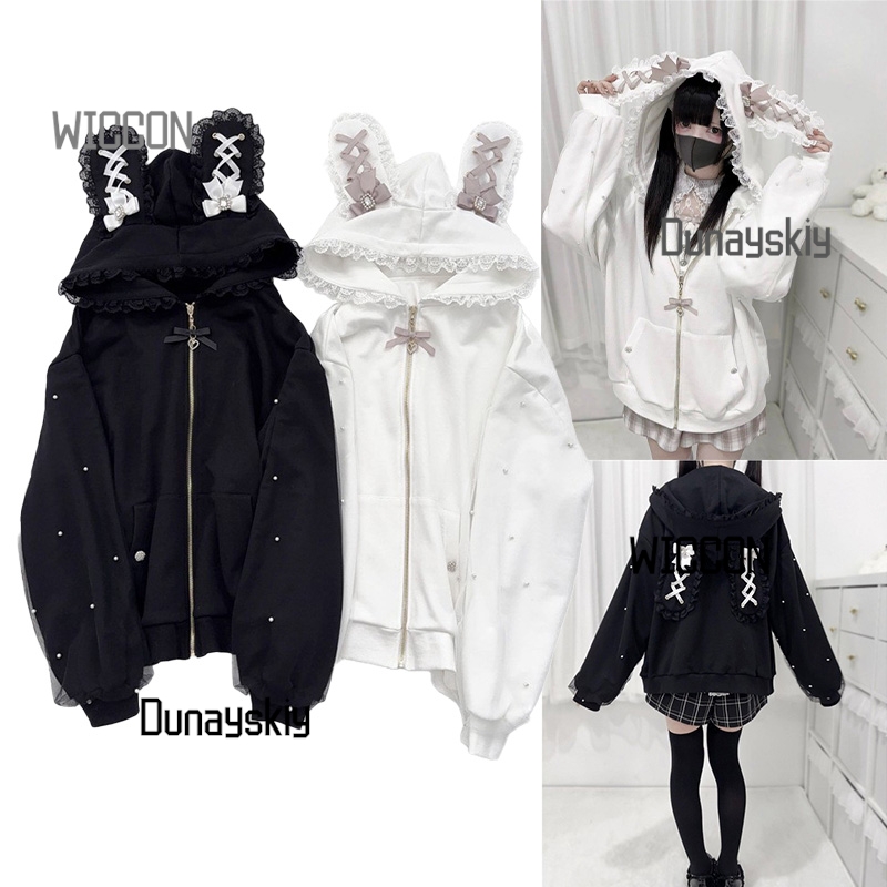 Jirai Kei Japanese Bunny Hoodi - Streetwear Brand Y2K review and price