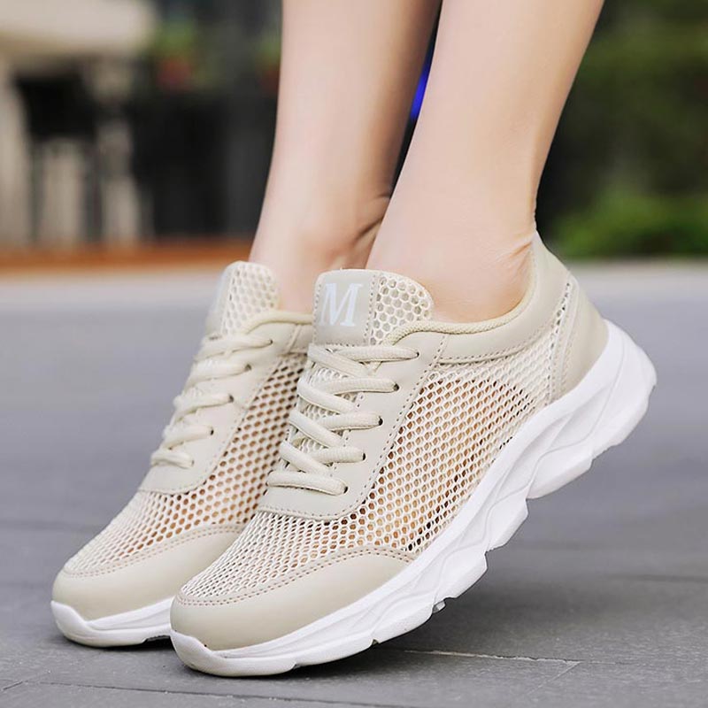 Summer Breathable Sneakers Wom - Streetwear Brand With White Flowers review and price