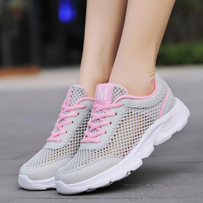 Summer Breathable Sneakers Wom - Streetwear Brand With White Flowers review and price