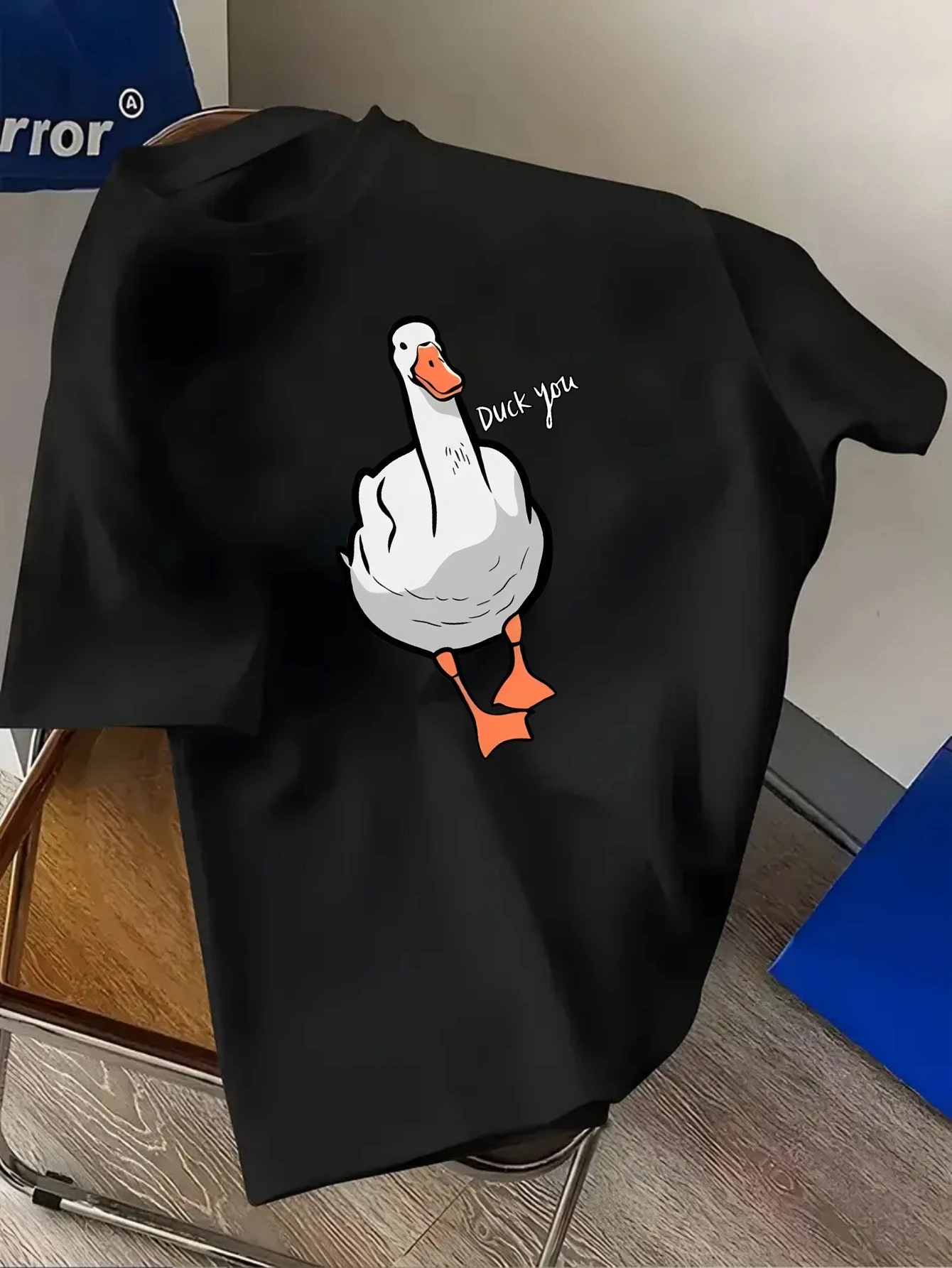 Funny Duck Print Cotton T-shir - Streetwear Brand Y2K review and price