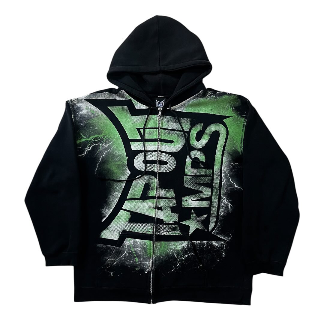 Vintage Green Tapout Print Zip - Streetwear Brand Y2K review and price